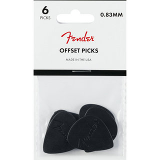 Fender フェンダー Offset Picks Black オフセットシェイプ ギターピック ブラック 6枚入り