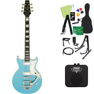 Aria Pro II 212-MK2 エレキギター初心者14点セット 【ミニアンプ付き】 PHBL セミソリッドギター