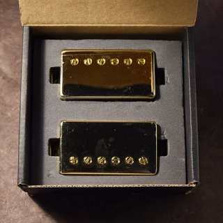 Gibson Custombucker Matched set Double Black True Historic Gold Covers