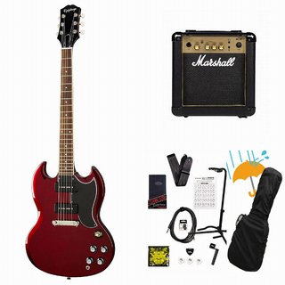 Epiphone Inspired by Gibson SG Special P-90 Sparkling Burgundy Marshall MG10アンプ付属エレキギター初心者セッ