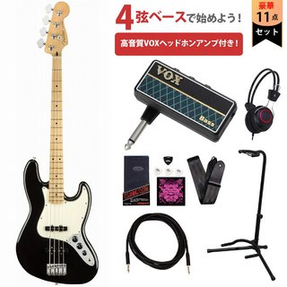 FenderPlayer Series Jazz Bass Black Maple  VOXヘッドホンアンプ付属エレキベース初心者セット【WEBSHOP】