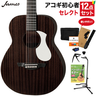 JamesJ-300CP/M BKM アコースティックギター 教本付きセレクト12点セット エレアコギター