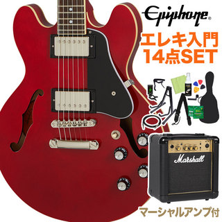 Epiphone ES-339 cherry 初心者14点セット マーシャルアンプ付き セミアコ エレキギター