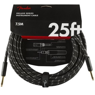 Fender Deluxe Series Instrument Cable Straight/Straight 25' (Black Tweed)