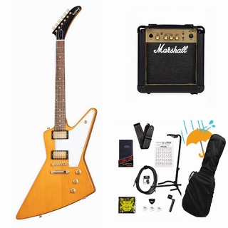 EpiphoneInspired by Gibson Custom 1958 Korina Explorer (WH PG) Aged Natural エレキギター Marshall MG10アンプ