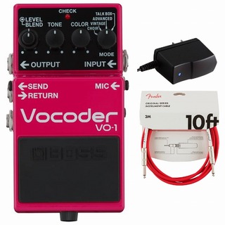 BOSS VO-1 Vocoder ボコーダー 純正アダプターPSA-100S2+Fenderケーブル(Fiesta Red/3m) 同時購入セット【WEBSHO