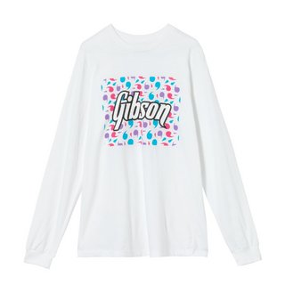 GibsonGA-LSTEE-FLRL-WHT-MD Floral Block Logo Long Sleeve Tee (White) Medium ギブソン Tシャツ Mサイズ【WEBS