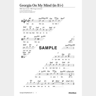 楽譜 Georgia On My Mind（移調バージョン in B♭）