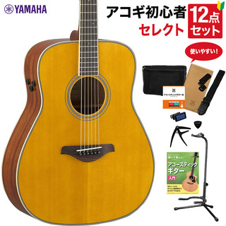YAMAHAFG-TA VT アコースティックギター 教本付きセレクト12点セット 初心者セット 生音リバーブ エレアコ