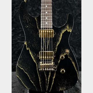 Addictone Custom Guitars Arena "Banshee" -Black with Gold Dog Hair-【当店カスタムオーダー品】【金利0%!】