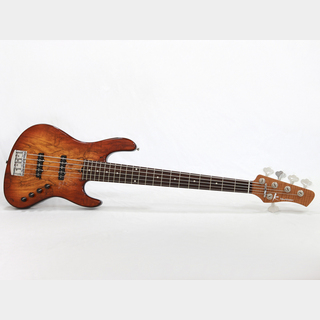 Kikuchi Guitars Custom 5st J Bass / Spalted Flame Maple Top / Flame Roasted Maple Neck / Natural Burst