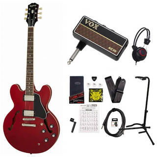 EpiphoneInspired by Gibson ES-335 Cherry (CH) エピフォン セミアコ ES335 VOX Amplug2 AC30アンプ付属エレキギタ