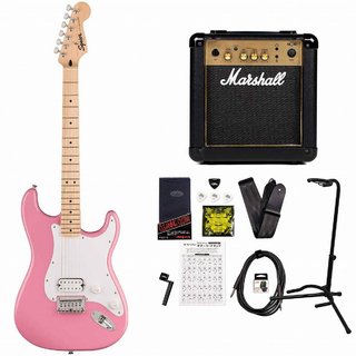 Squier by FenderSonic Stratocaster HT H Maple Fingerboard White Pickguard Flash Pink スクワイヤー MarshallMG10アンプ