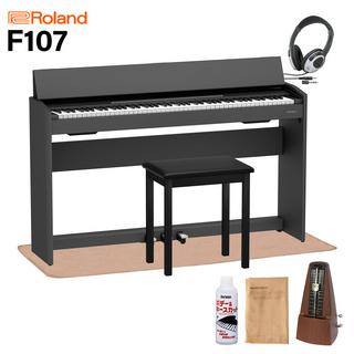 RolandF107 BK 電子ピアノ 88鍵盤 イトマサマット＆メトロノームセット 【配送設置無料・代引不可】
