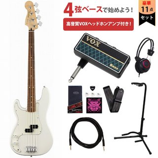 FenderPlayer Series Precision Bass Left-Handed Polar White Pau Ferro VOXヘッドホンアンプ付属エレキベース初