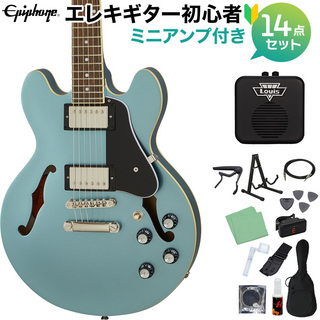 Epiphone ES-339 Pelham Blue 初心者14点セット ミニアンプ付き セミアコギター