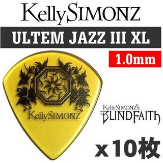 愛曲楽器オリジナル[10枚セット]Kelly SIMONZ(ケリーサイモン) オリジナルピック KSJZ1-100 ウルテム JAZZ III XL 1.00mm