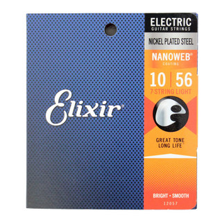 Elixirエリクサー 12057 NANOWEB Light 10-56 7弦エレキギター弦 ×3セット