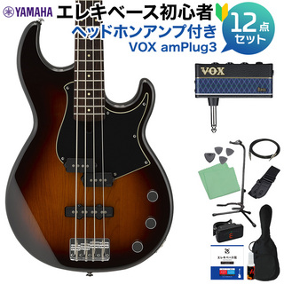 YAMAHABB434 タバコブラウンサンバースト ベース 初心者12点セット 【ヘッドホンアンプ付】