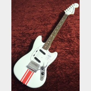 Fender2023 Collection Made in Japan Traditional 60s Mustang Olympic White with Red Competition Stripe
