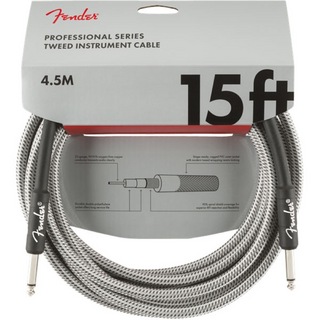 Fender フェンダー Professional Series Instrument Cable SS 15' White Tweed ギターケーブル