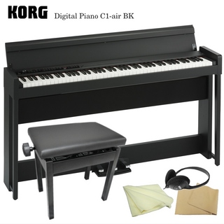 KORG 【Bluetooth対応】コルグ 電子ピアノ C1-air ブラック「角形ピアノ椅子付」KORG C1-air BK