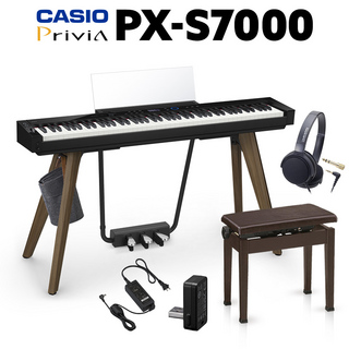 Casio PX-S7000 BK ブラック 電子ピアノ 88鍵盤 ヘッドホン・高低自在椅子セット 【配送設置無料・代引不可】