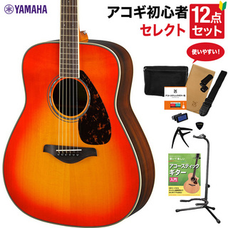 YAMAHAFG830 AB アコースティックギター 教本付きセレクト12点セット 初心者セット ローズウッド