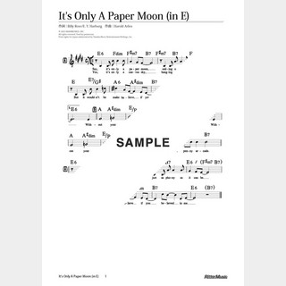 楽譜 It’s Only A Paper Moon（in E）