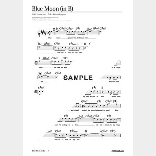 楽譜 Blue Moon（in B）