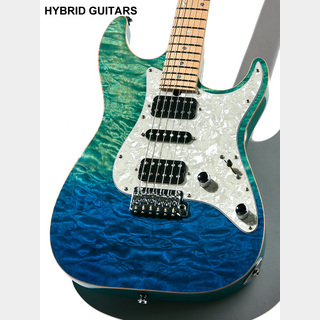 T's Guitars DST-Classic 22 Drop Top Quilt Faded Bora Bora Blue 