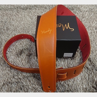 moody 2.5" Suade Backed Guitar Strap - Orange/Red