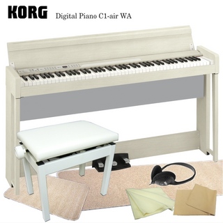 KORG【Bluetooth対応】電子ピアノ C1-air アッシュホワイト「本体と椅子のマット付」KORG C1-air WA