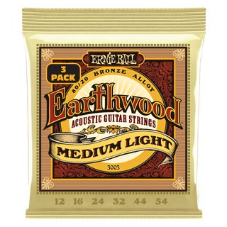 ERNIE BALL Earthwood 80/20 Bronze Medium Light 3 Pack (12-54) #3003