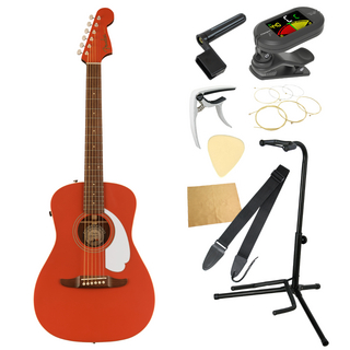 Fenderフェンダー MALIBU PLAYER WN Fiesta Red エレクトリックアコースティックギター 入門9点 初心者セット