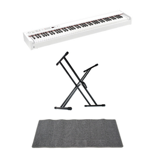 KORG コルグ D1 WH DIGITAL PIANO ホワイト 電子ピアノ X型スタンド ピアノマット(グレイ)付きセット