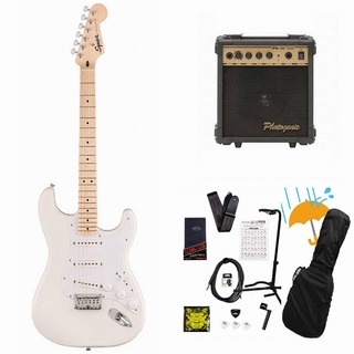 Squier by FenderSonic Stratocaster HT Maple FB WH PG Arctic White PG-10アンプ付属エレキギター初心者セットR【WEBSHOP