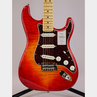 Fender 2024 Collection Made in Japan Hybrid II Stratocaster Flame (Sunset Orange Transparent)