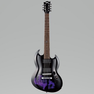 ESP D-KV-7st / Black w/Purple Sparkle Skull