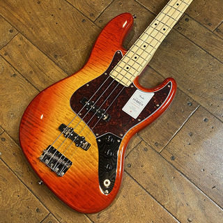 Fender 2024 Collection Made in Japan Hybrid II Jazz Bass Flame Sunset Orange Transparent
