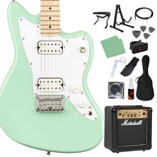 Squier by Fender Mini Jazzmaster HH エレキギター初心者14点セット 【マーシャルアンプ付き】 Surf　Green