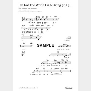 楽譜 I’ve Got The World On A String（in D）