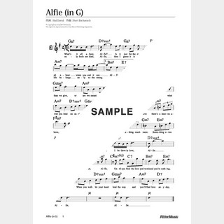 楽譜Alfie（in G）