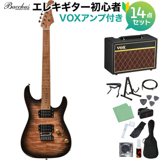 BacchusIMP24 FMH-RSM/M N-BK-B エレキギター 初心者14点セット【VOXアンプ付き】
