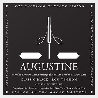 AUGUSTINEクロ6 クラシックギター弦 CLASSIC／BLACK ローテンション 6弦：0435【バラ弦1本】