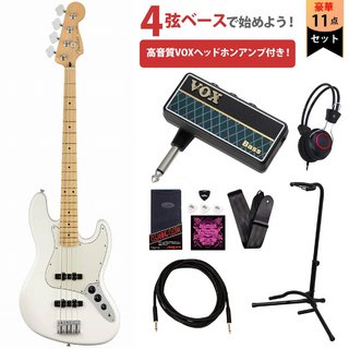 Fender Player Series Jazz Bass Maple Fingerboard Polar White VOXヘッドホンアンプ付属エレキベース初心者セッ