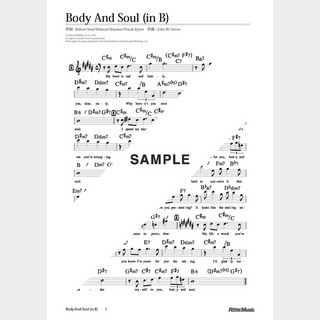 楽譜 Body And Soul（in B）
