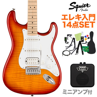 Squier by Fender AFF ST FMT HSS MN SSB エレキギター初心者14点セット【ミニアンプ付き】