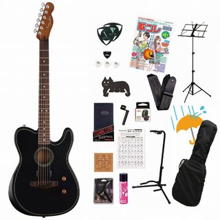 Fender Acoustasonic Standard Telecaster Black フェンダーアコギ弾き語りてんこ盛り17点初心者セットR【WEBSHOP