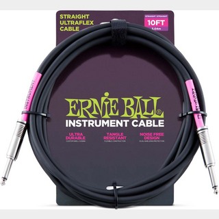 ERNIE BALL6048 10feet S/S Instrument Cable - Black 楽器用ケーブル【池袋店】